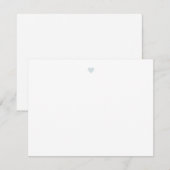 Aangepaste Moderne Eenvoudige Lichtblauwe Hart Notitiekaartje (Voorkant / Achterkant)