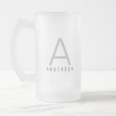 Aangepaste moderne eenvoudige monogram matglas bierpul (Links)