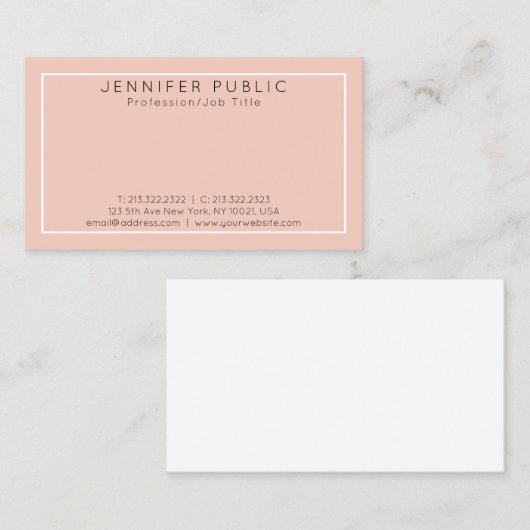 Aangepaste, moderne, eenvoudige ontwerpSjabloon Visitekaartje (Voorkant / Achterkant)