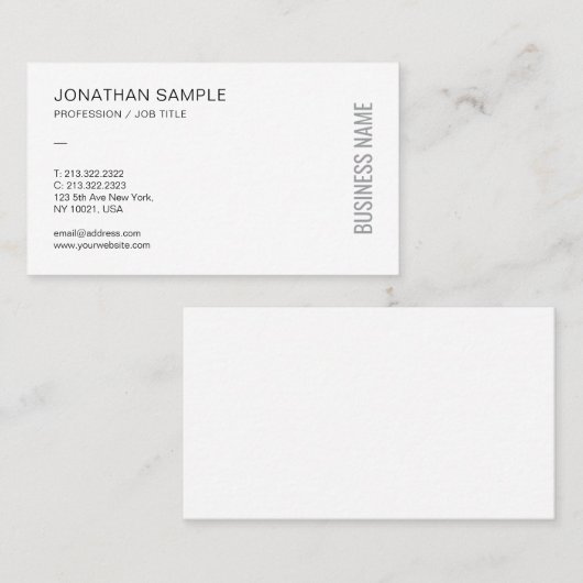 Aangepaste, moderne, eenvoudige professionele Sjab Visitekaartje (Voorkant / Achterkant)