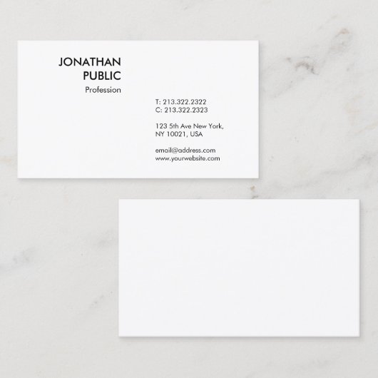 Aangepaste, moderne, eenvoudige professionele Sjab Visitekaartje (Voorkant / Achterkant)