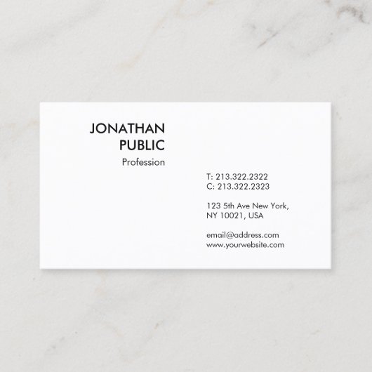 Aangepaste, moderne, eenvoudige professionele Sjab Visitekaartje (Voorkant)