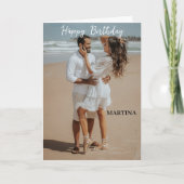 Aangepaste moderne eenvoudige script foto Gelukkig Kaart (Voorkant)