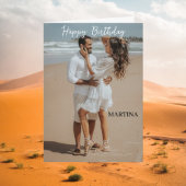 Aangepaste moderne eenvoudige script foto Gelukkig Kaart