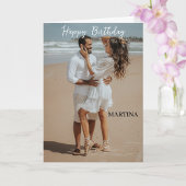 Aangepaste moderne eenvoudige script foto Gelukkig Kaart