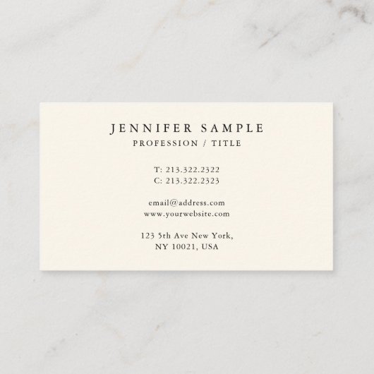 Aangepaste Moderne Eenvoudige Sjabloon Elegante Cr Visitekaartje (Achterkant)