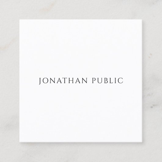 Aangepaste, moderne, eenvoudige Sjabloon luxe Vierkante Visitekaartje (Voorkant)