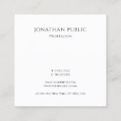 Aangepaste, moderne, eenvoudige Sjabloon luxe Vierkante Visitekaartje (Achterkant)