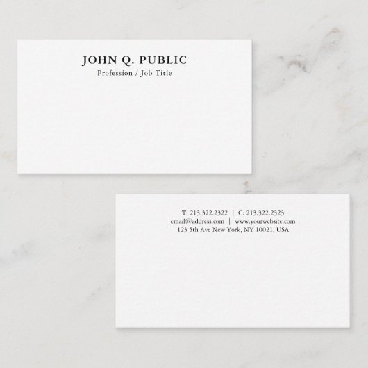 Aangepaste, moderne, eenvoudige Sjabloon rendy Visitekaartje (Voorkant / Achterkant)