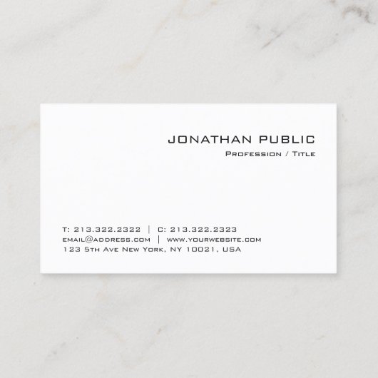 Aangepaste Moderne Eenvoudige Sjabloon Semi-Gloss Visitekaartje (Achterkant)