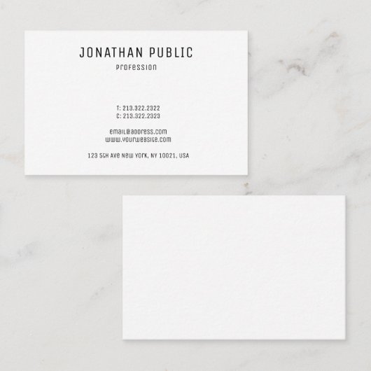 Aangepaste, moderne, eenvoudige Sjabloon Visitekaartje (Voorkant / Achterkant)