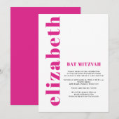 Aangepaste moderne eenvoudige vleermuis Mitvah uit Kaart (Voorkant / Achterkant)