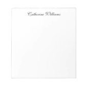 Aangepaste, moderne, eenvoudige zwarte scriptnaam notitieblok (Voorkant)