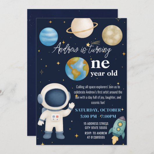 Aangepaste moderne eerste reis rond de verjaardag kaart (Voorkant / Achterkant)