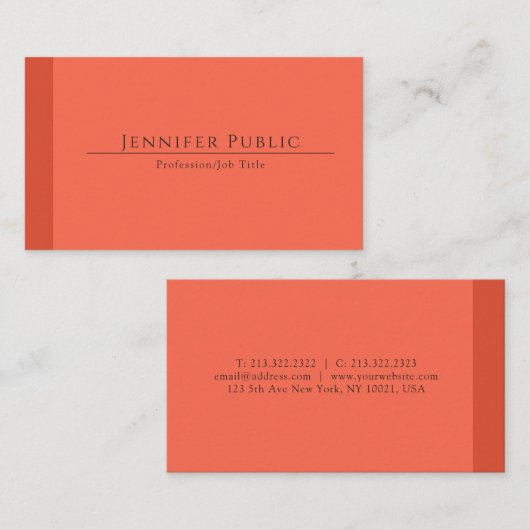 Aangepaste moderne Elegant Earth Colors Sjabloon Visitekaartje (Voorkant / Achterkant)