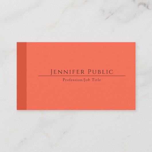 Aangepaste moderne Elegant Earth Colors Sjabloon Visitekaartje (Voorkant)