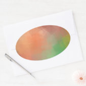 Aangepaste moderne elegante abstracte kunst lege s ovale sticker (Envelop)