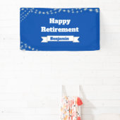 Aangepaste moderne elegante blauwe gelukkige pensi spandoek (Insitu)