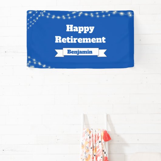 Aangepaste moderne elegante blauwe gelukkige pensi spandoek (Insitu)