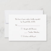 Aangepaste moderne elegante feest-RSVP-uitnodiging RSVP Kaartje (Voorkant)