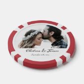 Aangepaste moderne elegante fotokalligrafie script poker chips (Enkel)