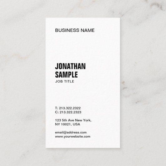 Aangepaste Moderne Elegante Gepersonaliseerde Sjab Visitekaartje (Achterkant)