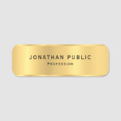 Aangepaste moderne elegante glamoureuze gouden Sja Naamplaatje (Voorkant)