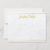 Aangepaste moderne elegante gouden handschrift Sja Notitiekaartje (Voorkant)