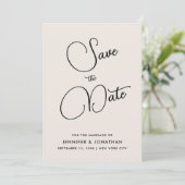 Aangepaste moderne elegante handgeschreven eenvoud save the date (Staand voorkant)