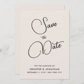 Aangepaste moderne elegante handgeschreven eenvoud save the date (Voorkant / Achterkant)