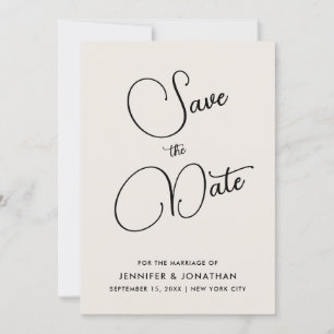 Aangepaste moderne elegante handgeschreven eenvoud save the date