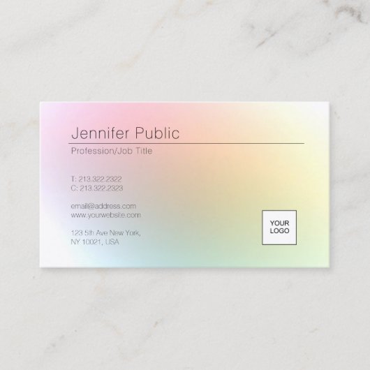 Aangepaste moderne, elegante kleurrijke Logo voor  Visitekaartje (Voorkant)