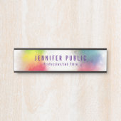 Aangepaste moderne elegante kleurrijke Sjabloon Tr Deurbordje (Voorkant)