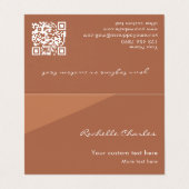 Aangepaste moderne elegante koperen bruine QR-code Visitekaartje (Buitenkant ongevouwen)