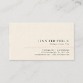 Aangepaste moderne elegante Luxe Signature Cream Visitekaartje (Voorkant)