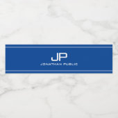 Aangepaste Moderne Elegante Minimaal Monogram Sjab Waterfles Etiket (Enkel label)