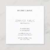 Aangepaste moderne elegante minimalistische monogr vierkante visitekaartje (Achterkant)