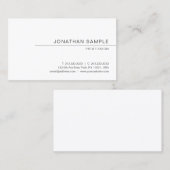 Aangepaste Moderne Elegante Minimalistische Templa Visitekaartje (Voorkant / Achterkant)