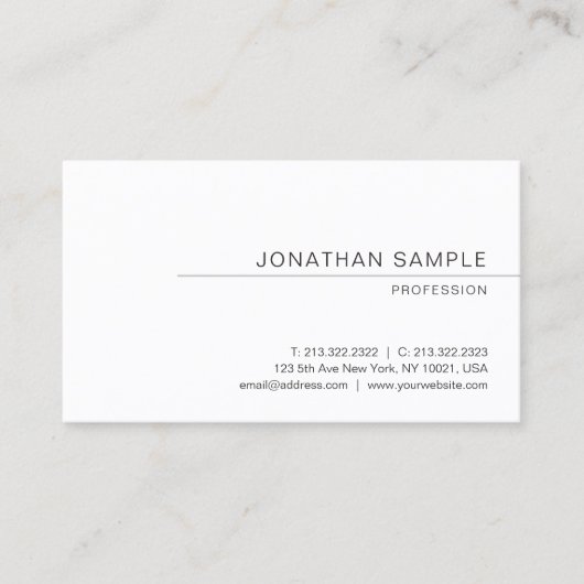 Aangepaste Moderne Elegante Minimalistische Templa Visitekaartje (Voorkant)