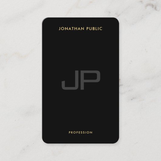 Aangepaste Moderne Elegante Monogram Initiaal Ocea Visitekaartje (Voorkant)