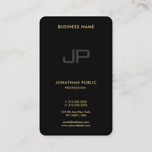 Aangepaste Moderne Elegante Monogram Initiaal Ocea Visitekaartje (Achterkant)