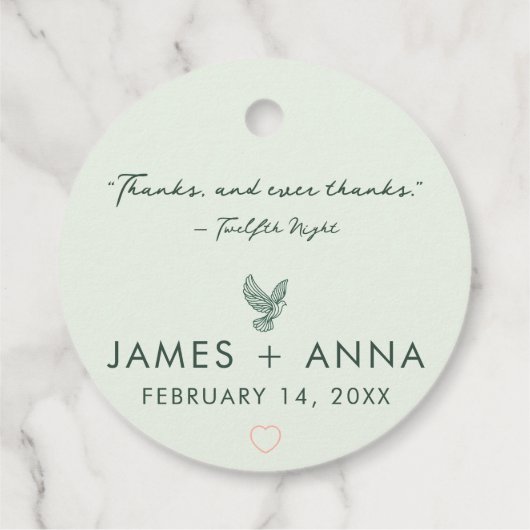 Aangepaste moderne elegante paar stijlvolle hart c bedankjes labels (Achterkant)