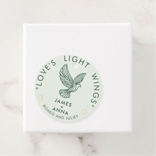 Aangepaste moderne elegante paar stijlvolle hart c bedankjes labels (In situ)