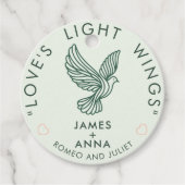 Aangepaste moderne elegante paar stijlvolle hart c bedankjes labels (Voorkant)