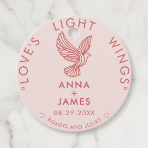 Aangepaste moderne elegante paar stijlvolle hart c bedankjes labels