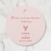 Aangepaste moderne elegante paar stijlvolle hart c bedankjes labels (Achterkant)