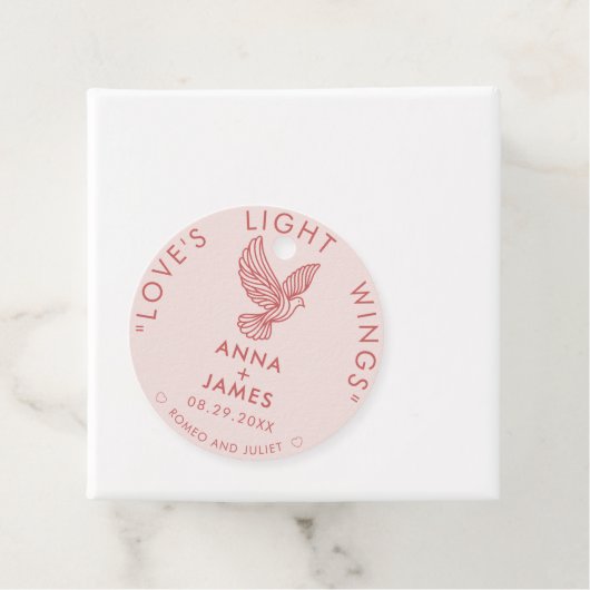 Aangepaste moderne elegante paar stijlvolle hart c bedankjes labels (In situ)