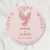 Aangepaste moderne elegante paar stijlvolle hart c bedankjes labels (Voorkant)