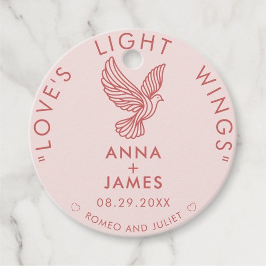 Aangepaste moderne elegante paar stijlvolle hart c bedankjes labels (Voorkant)