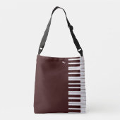Aangepaste moderne, elegante pianomuzieknotitie ca crossbody tas (Achterkant)